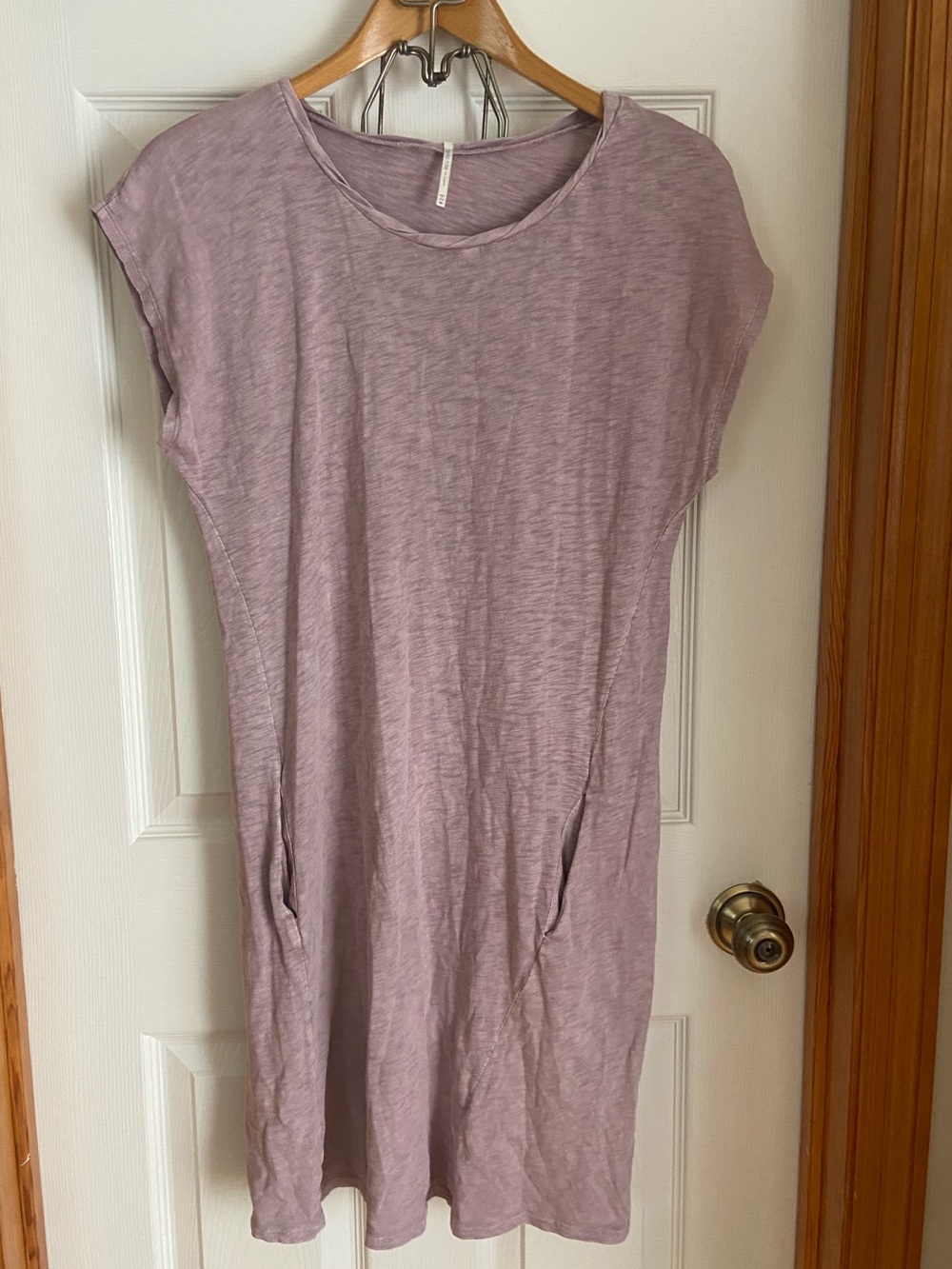 Hello Nite Lavender T-Shirt Dress XS Soft Casual Pocket Dress